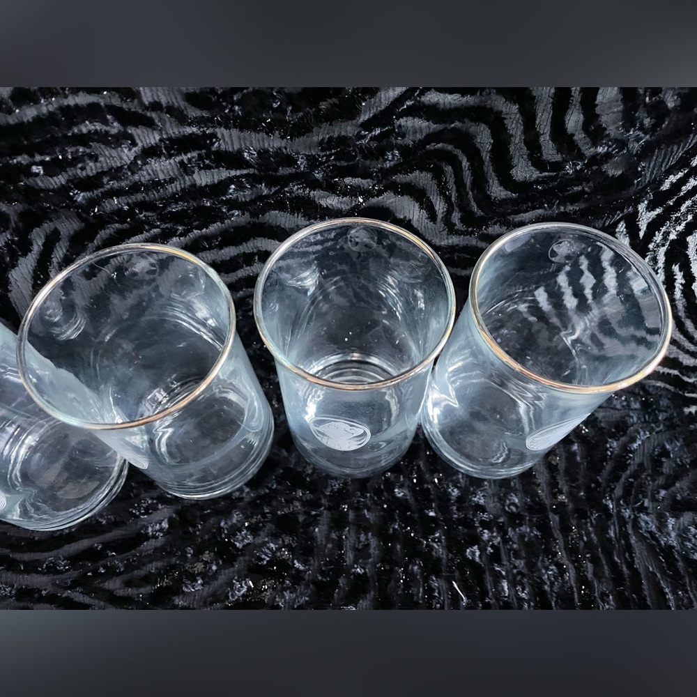 22k Gold Rimmed Elegant Clear Glasses Set of 5 - Picture 6 of 12